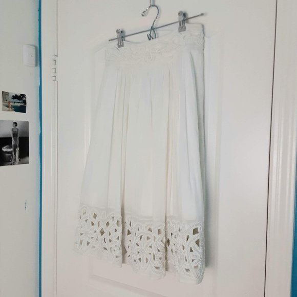 Alice + Olivia Embroidered Pearl Midi Skirt - Picture 3 of 7